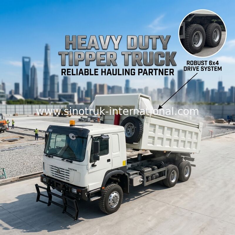 시노트룩 371HP 6 × 6 RHD HOWO 덤프 트럭 흰색 19-20CBM 전면 승강장 전동, 천장, 가이아나의 인기 모델