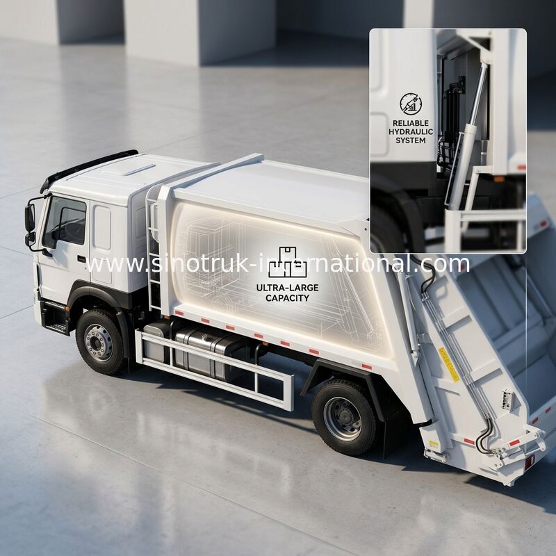 SINOTRUK 300마력 4×2 압축 쓰레기 트럭, 30톤 압축력으로 효율적인 폐기물 관리