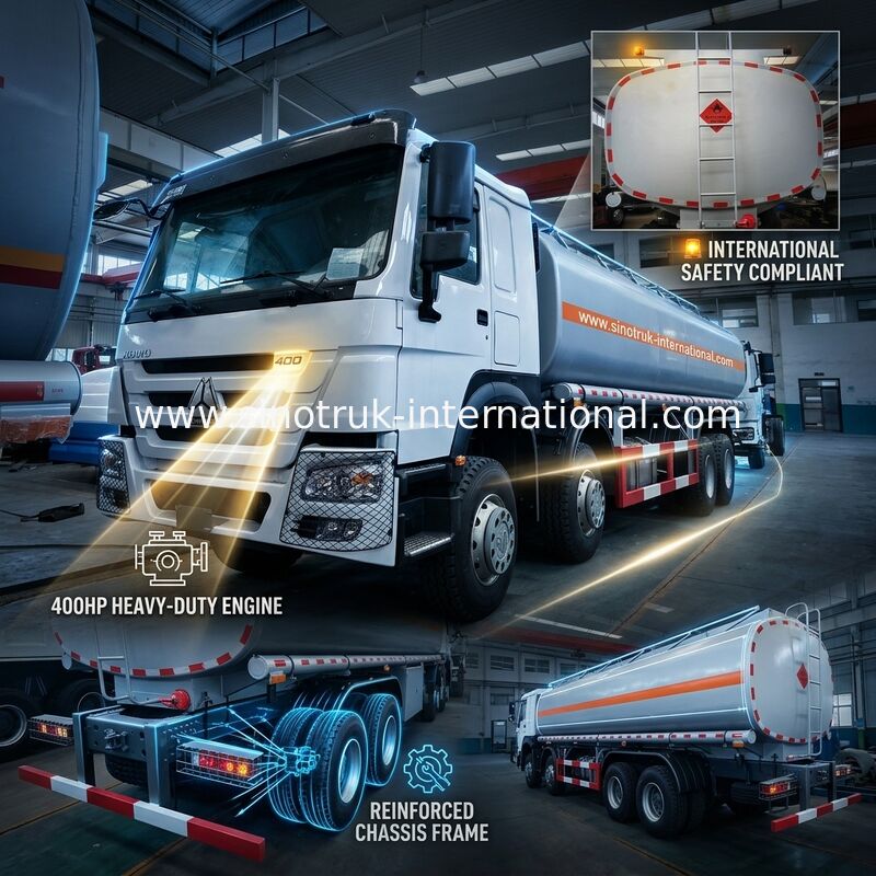 고효율 유가 탱크차 8X4 LHD Euro2 400HP 31000KG