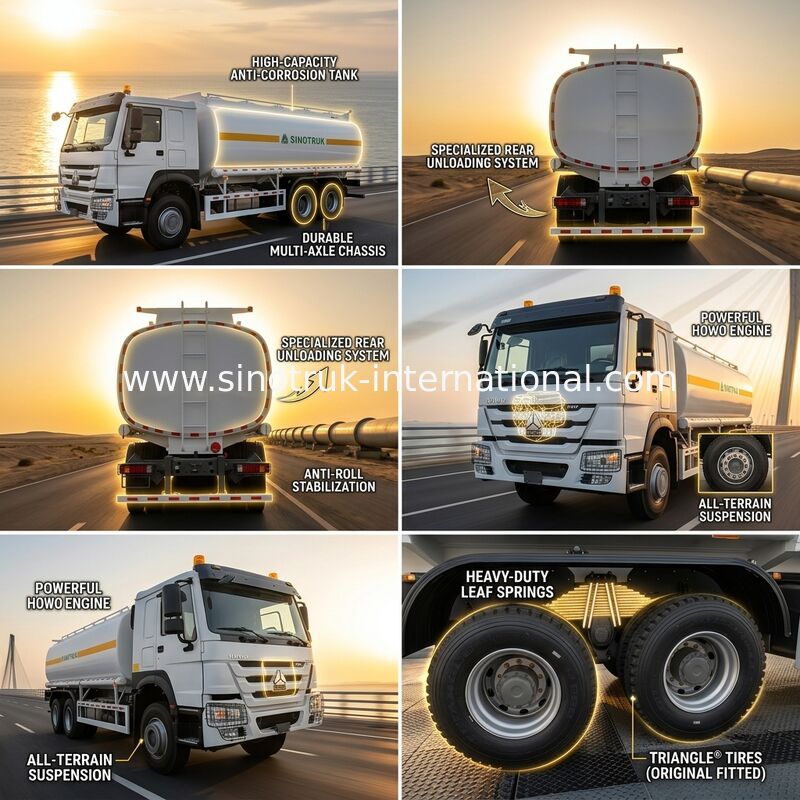 HOWO 6*4 340HP 웨이차이 엔진, 25CBM 오일 탱크 트럭