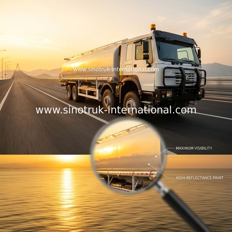 시노트룩 호우 레드 371HP 8×4 12바퀴 대용량 오일 탱크 트럭 30CBM