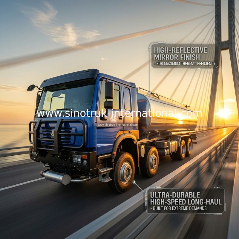 중량 HOWO 8*4 400HP LHD 연료 트럭 40CBM 장거리 연료 유통용 듀얼 탱크 시스템