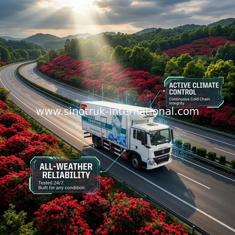 140대의 HP 엔진 냉장고 상자 트럭, RHD 4X2 8 톤은 음식 트럭을 냉장했습니다
