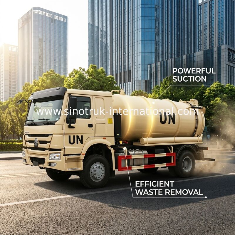 SINOTRUK HOWO 하수 오물 흡입 트럭 10000L LHD 4X2의 액체 폐기물 트럭