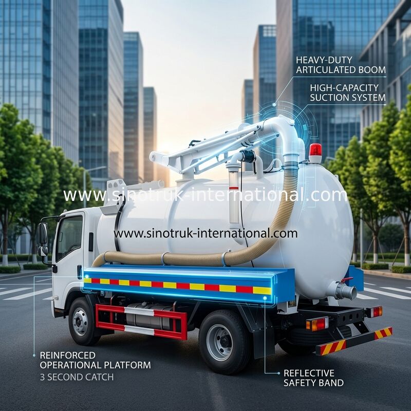위생 기업 5-6CBM LHD 4X2 Euro2를 위한 SINOTRUK HOWO 하수 오물 흡입 트럭