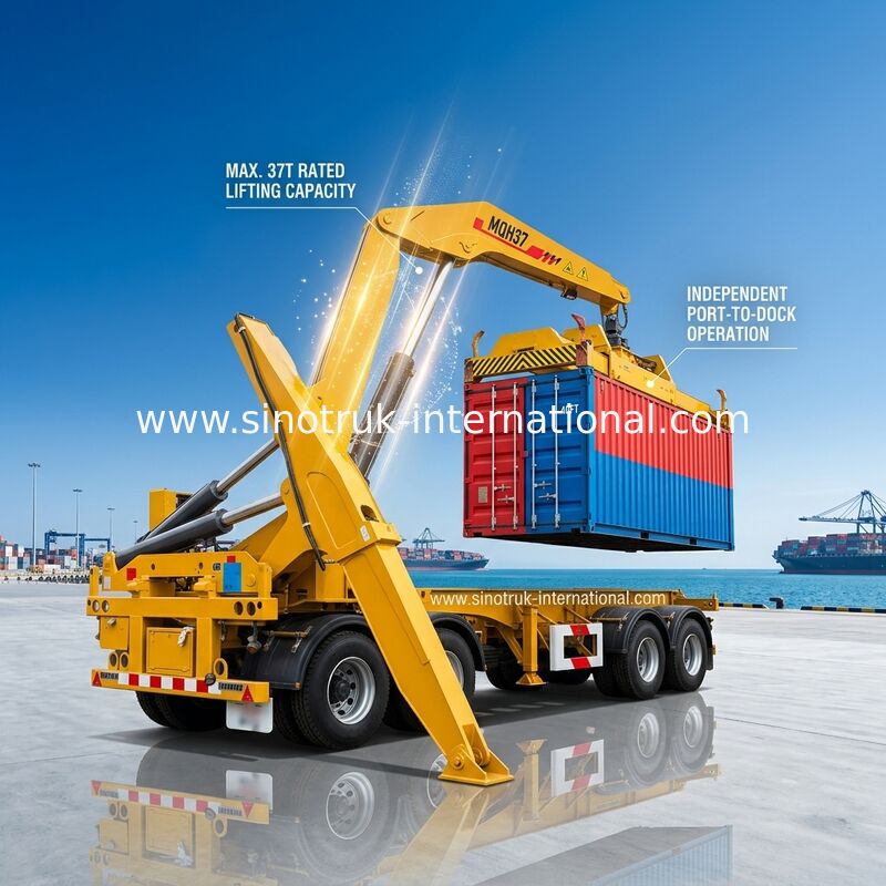 거치된 SGS 트럭은 40ft 콘테이너를 드는 3개의 차축 트레일러를 위한 장비를 반 Cranes