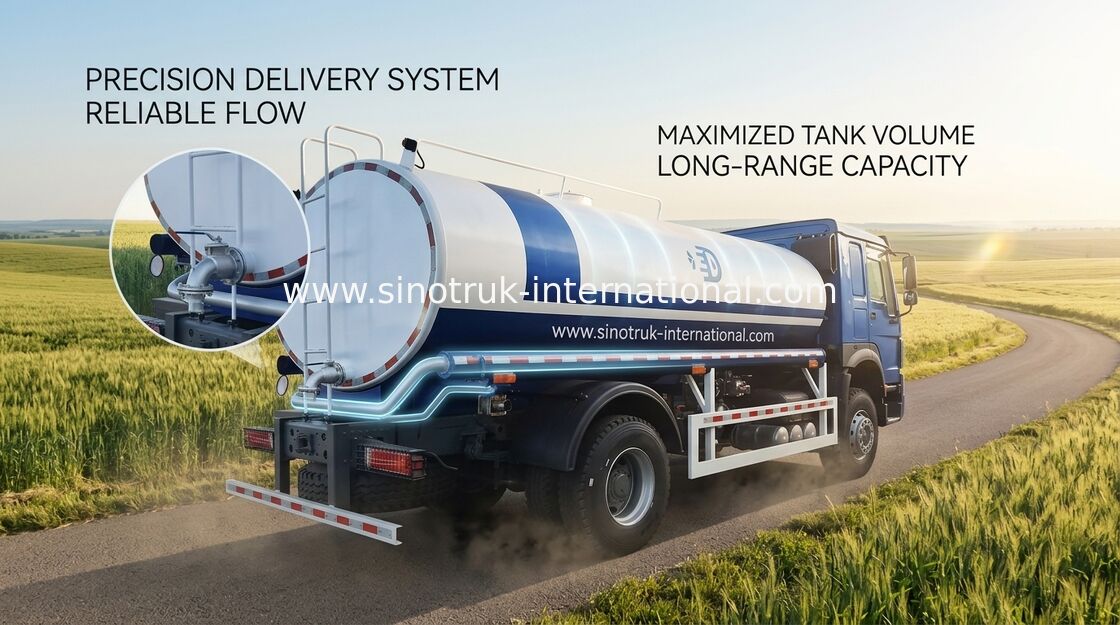 HOWO SINOTRUK 물 탱크 트럭 300HP 탱크 운송