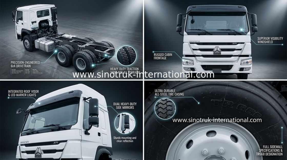 수송을 위한 SINOTRUK HOWO 화물 트럭 유로 2 LHD 6X4 336HP HW76 오두막