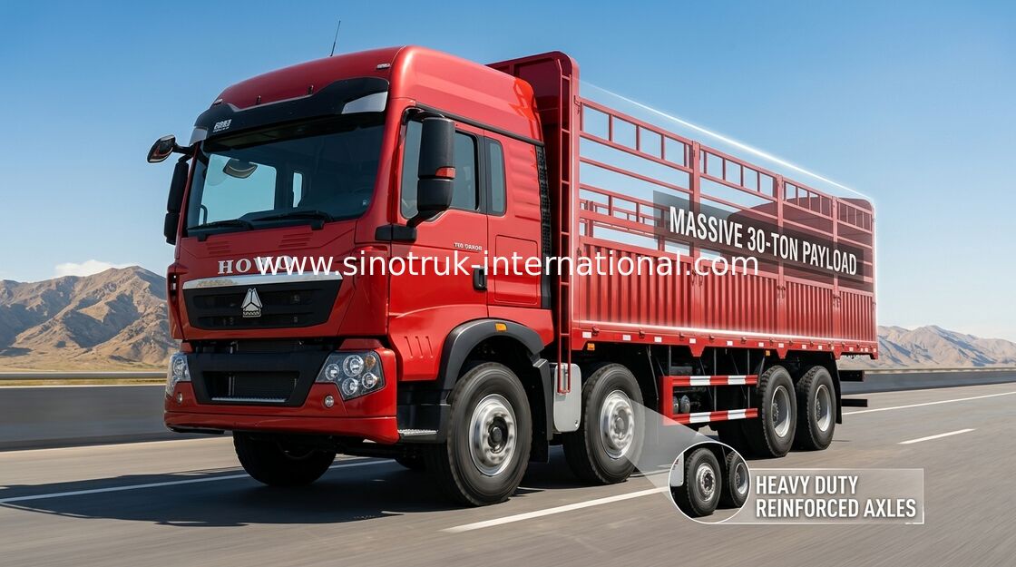 창고 유형 화물 말뚝 트럭 SINOTRUK HOWO 8X4 LHD Euro2 336HP