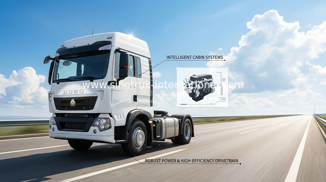 SINOTRUK HOWO T5G 남자 엔진 트랙터 트럭 LHD 6X4 유로 4 336 HP ZZ4257N324GD1