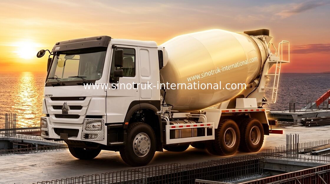 시노트룩 호우 LHD 6×4 10바퀴 콘크리트 믹서 트럭 고마력 400HP