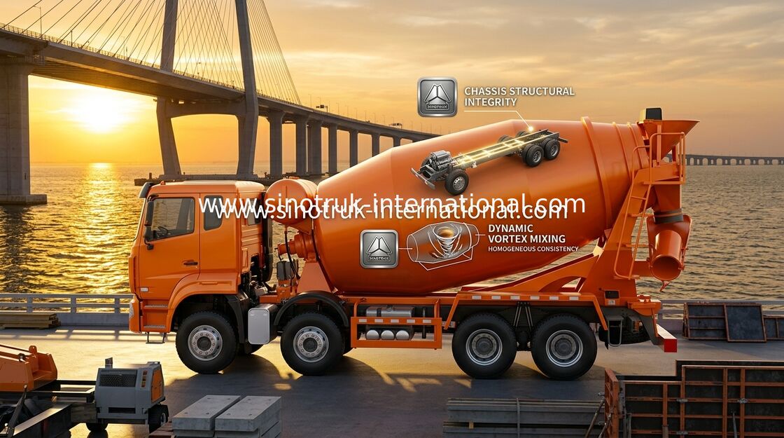 시노트루크 호우 N7 콘크리트 믹서 트럭 6 X 4 유로 2 380hp 건설용