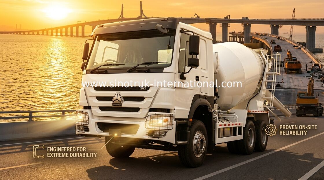 고마력 400HP HOWO 믹서 트럭 6-12CBM LHD 6×4 10 바퀴