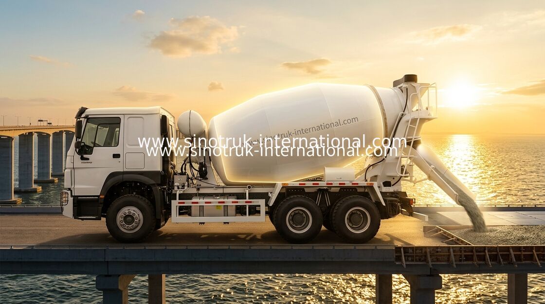 시노트룩 HOWO 6×4 10 바퀴 콘크리트 믹서 트럭 400 HP 고효율 LHD