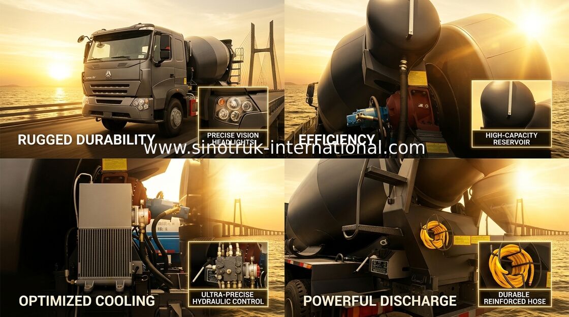 SINOTRUK 국제적인 HOWO A7 구체 믹서 트럭 10CBM 371HP 6X4 LHD