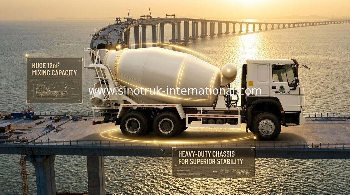 10-20CBM SINOTRUK HOWO 콘크리트 믹서 트럭 6 Ｘ 4 2유로 340Hp 건설