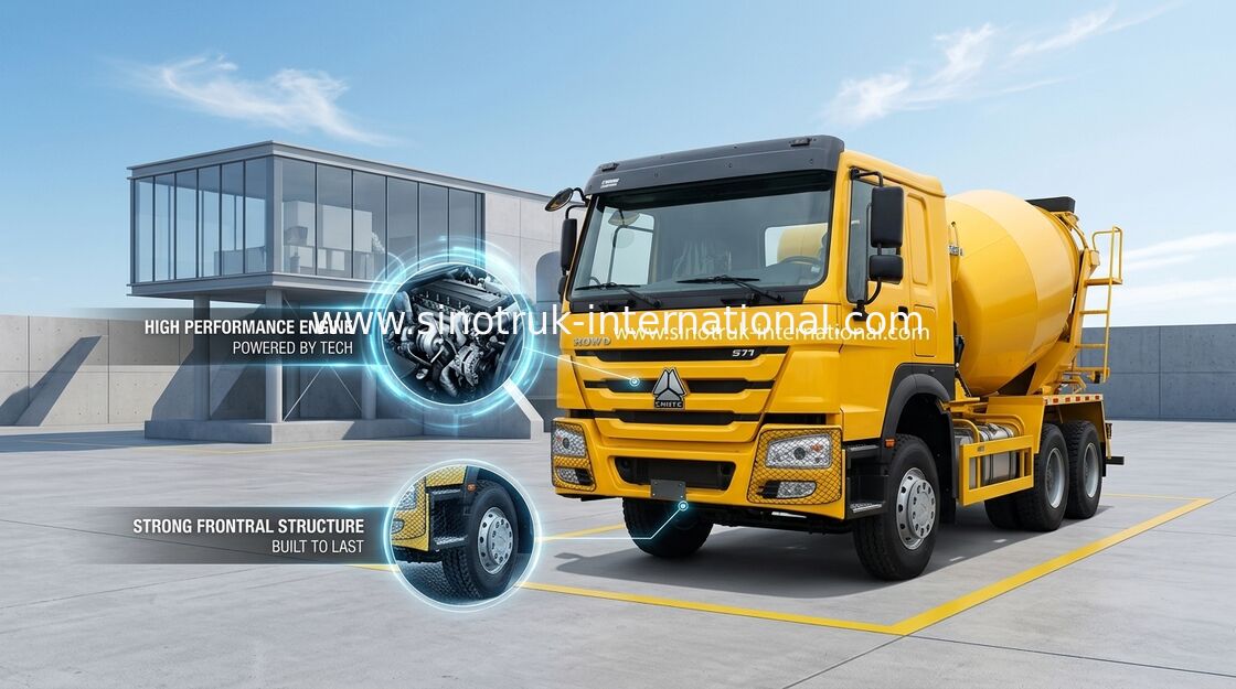 6x4 LHD 드라이브 형식 SINOTRUK HOWO 콘크리트 믹서 트럭 371HP