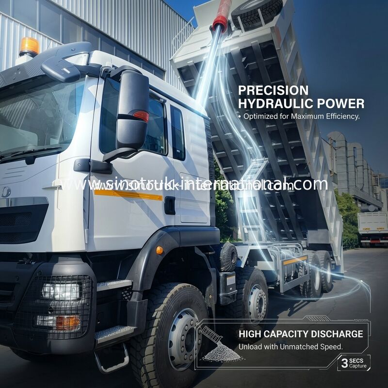 26.91CBM 강력한 HOWO TX 8x4 티퍼 덤프 트럭 12.00R20 바퀴