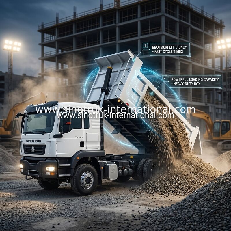SINOTRUK TX 덤프 트럭 체시 371HP 엔진, 30-40 톤 부하 용량 및 LHD / RHD 선택