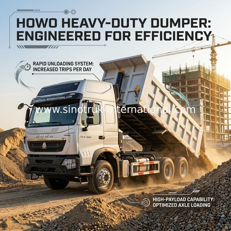 이노트럭 신형 호우 템퍼 덤프 트럭 차시 웨이차이 엔진 8 × 4 LHD 430HP