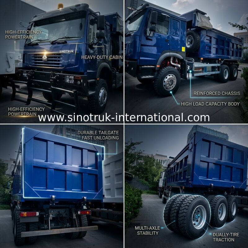 SINOTRUK HOWO 고스트 페이스 덤프 트럭 LHD 6×4 371HP 20CBM