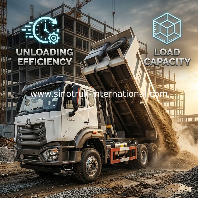 HOWO NX 371HP 6*4 20m3 중부 승강기 덤프 트럭 효율적인 중부 승강기 화물 몸체와 함께 높은 성능