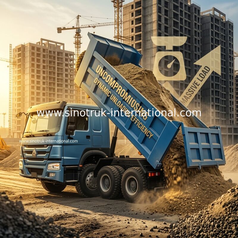 매혹적인 블루 HOWO 8×4 380HP 26.91CBM 덤프 트럭