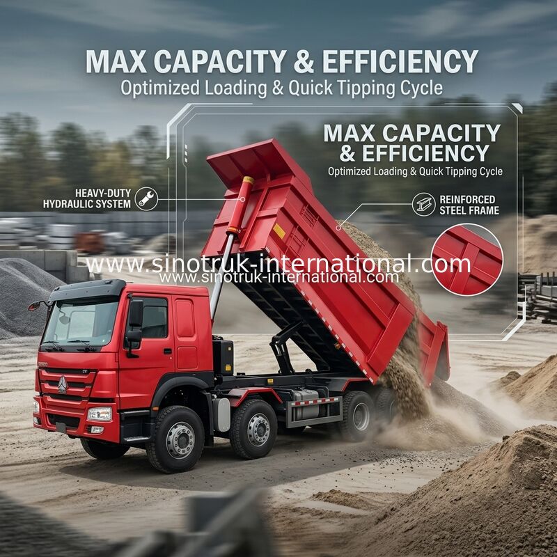 펌프 덤프 트럭 SINOTRUK HOWO A7 8X4 건설용 ZZ3317V3567B1