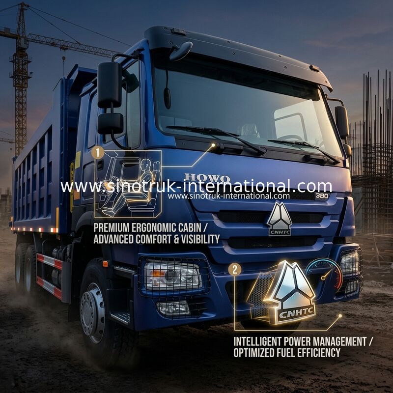 8X4 블루 티퍼 덤프 트럭 380hp 12 바퀴 하얀 H77L ZZ3317V3567B1 U 타입