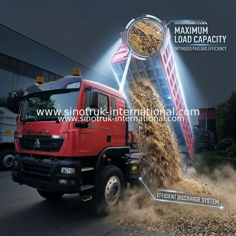 8 × 4 Lhd 12 바퀴 Sinotruk Tipper 400hp 유로 2