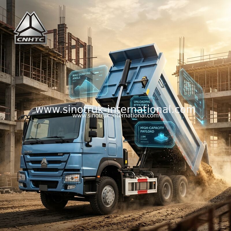 블루 U자형 덤퍼 (20CBM, 6×4, 380HP): 빠른 자재 배출을 위한 뛰어난 장점