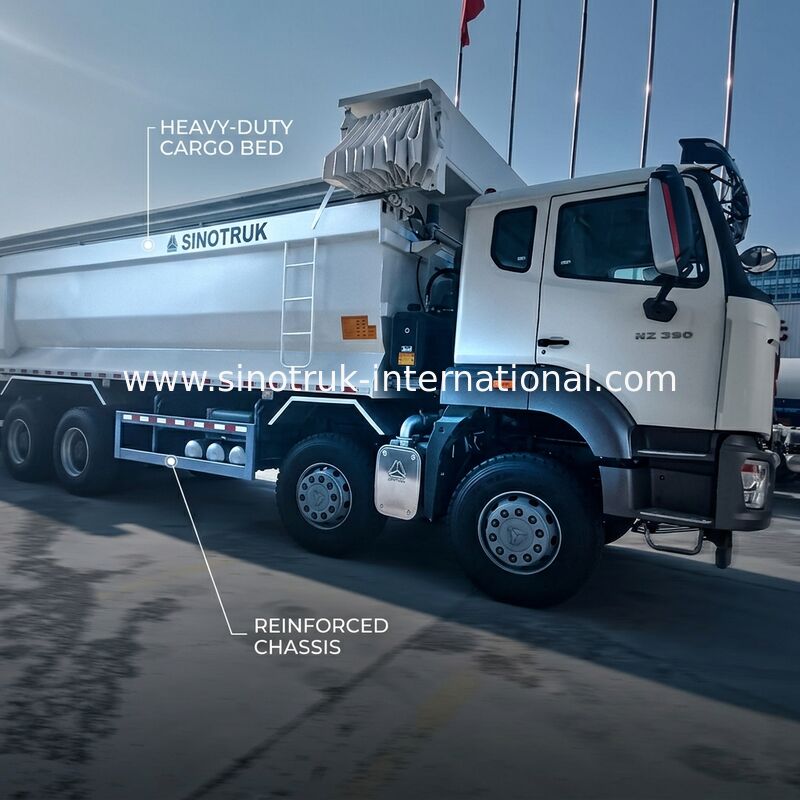 시노트루크 호한 신호 8X4 덤프 트럭 380hp 12 바퀴 흰색 H77L ZZ3317V386JB1R U 타입