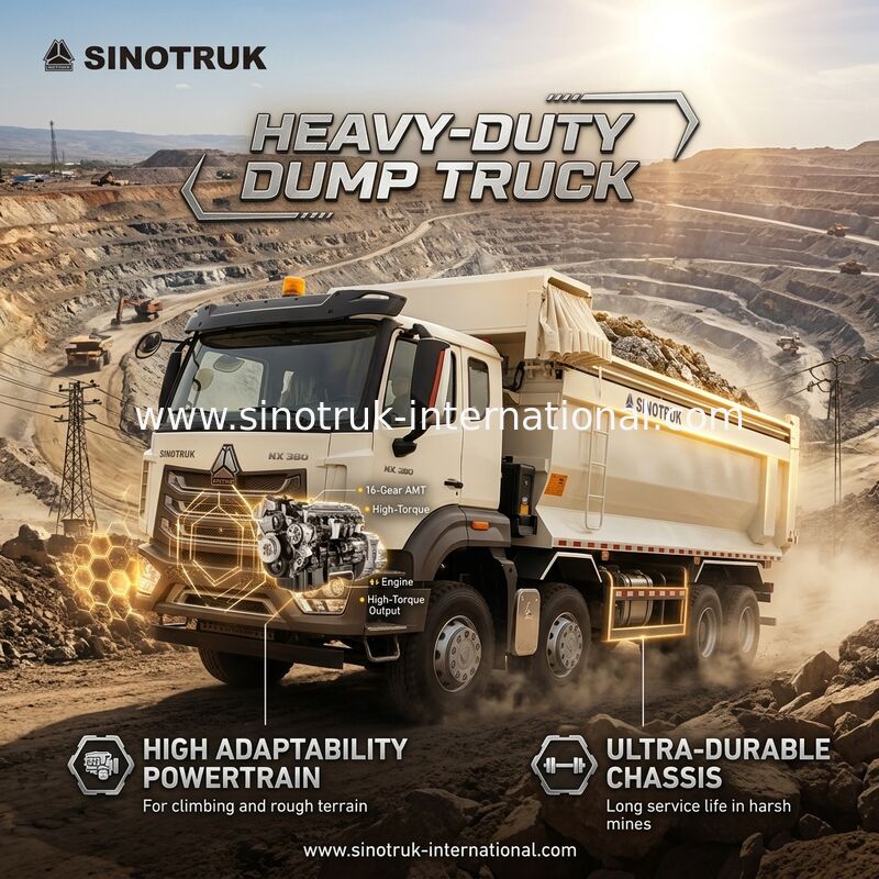 ZZ3317V386JB1R 고마력 저연료 소비 380HP 흰색 U형 HOWO 틱퍼 트럭