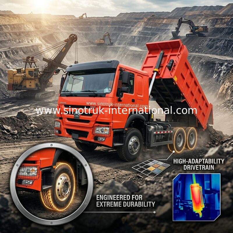 시노트룩 호우 템퍼 덤프 트럭 웨이차이 380HP 10 바퀴 6 × 4 Lhd 20CBM