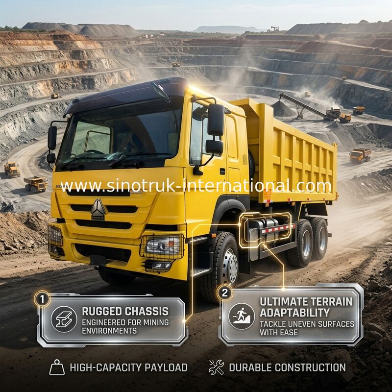 시노트룩 호보 템퍼 덤프 트럭 웨이차이 380HP 10 휠 6 × 4 Rhd 20CBM