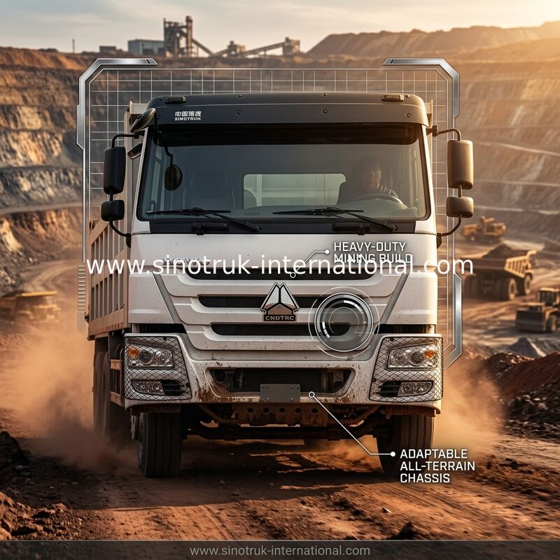 SINOTRUK HOWO 내보자 덤프트럭 6×4 400HP 20CBM 하얀 LHD 10Wheels