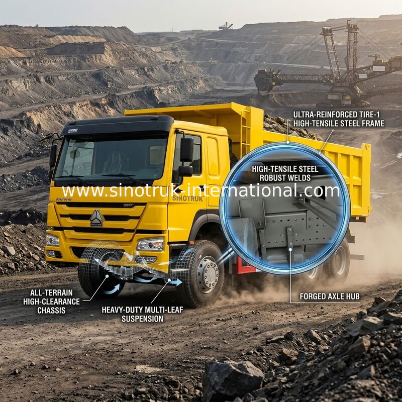 10 바퀴 높은 마력 400HP HOWO 내보자 덤프트럭 저연비 소모