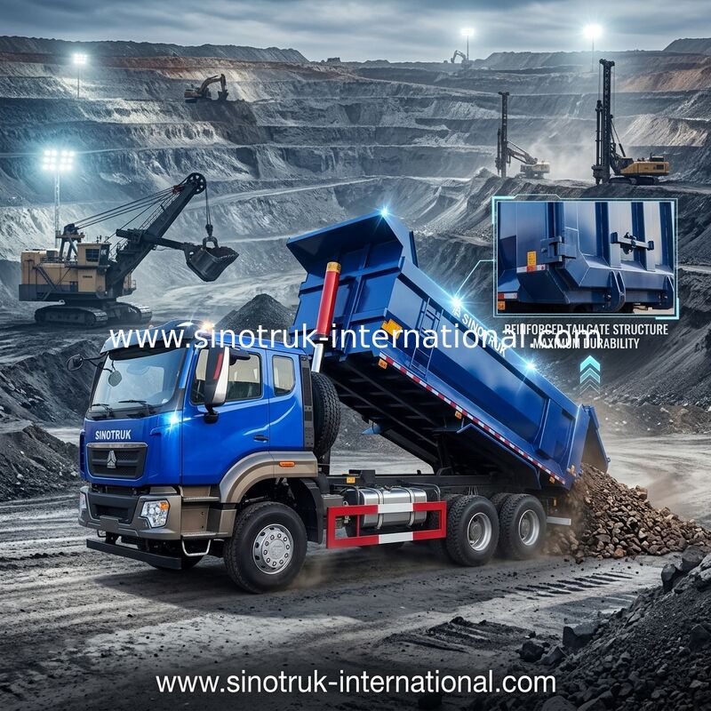시노트룩 HOWO 티퍼 덤프 트럭 6 × 4 10 바퀴 RHD 380Hp U 타입 1 경고등