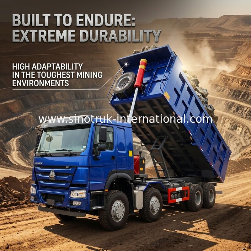 400HP 저연비 소모 HOWO 푸른 내보자 덤프트럭 RHD 6×4 12 바퀴 높은 마력