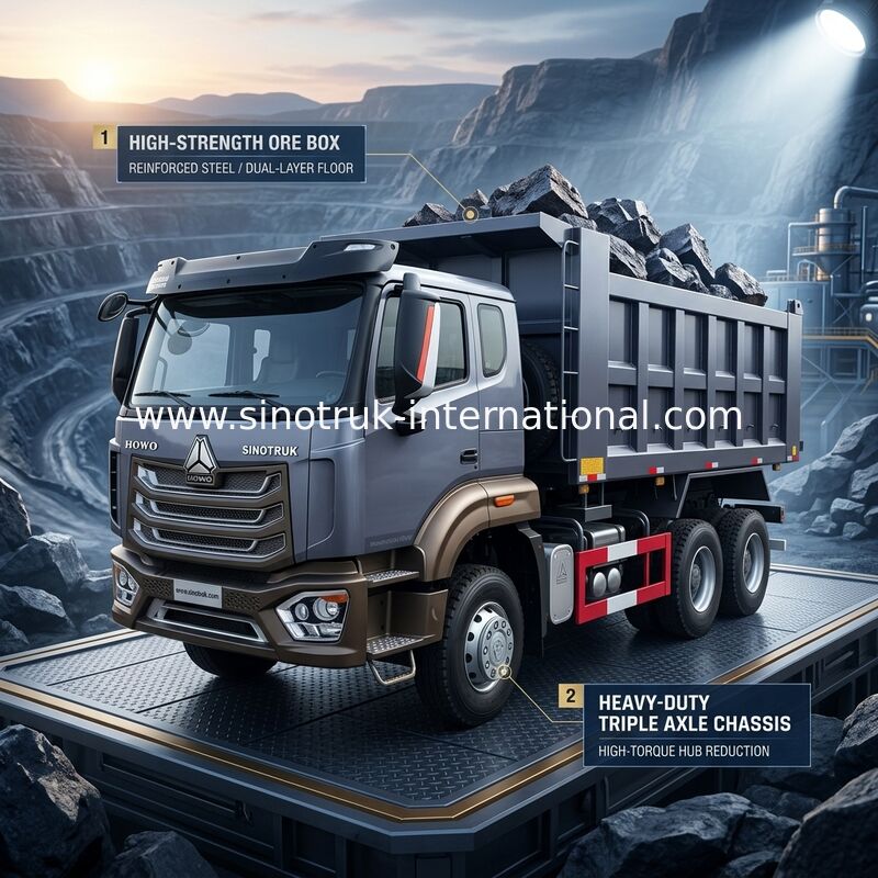 시노트룩 신호호토 템퍼 덤프 트럭 6 × 4 10 바퀴 380hp 수출용