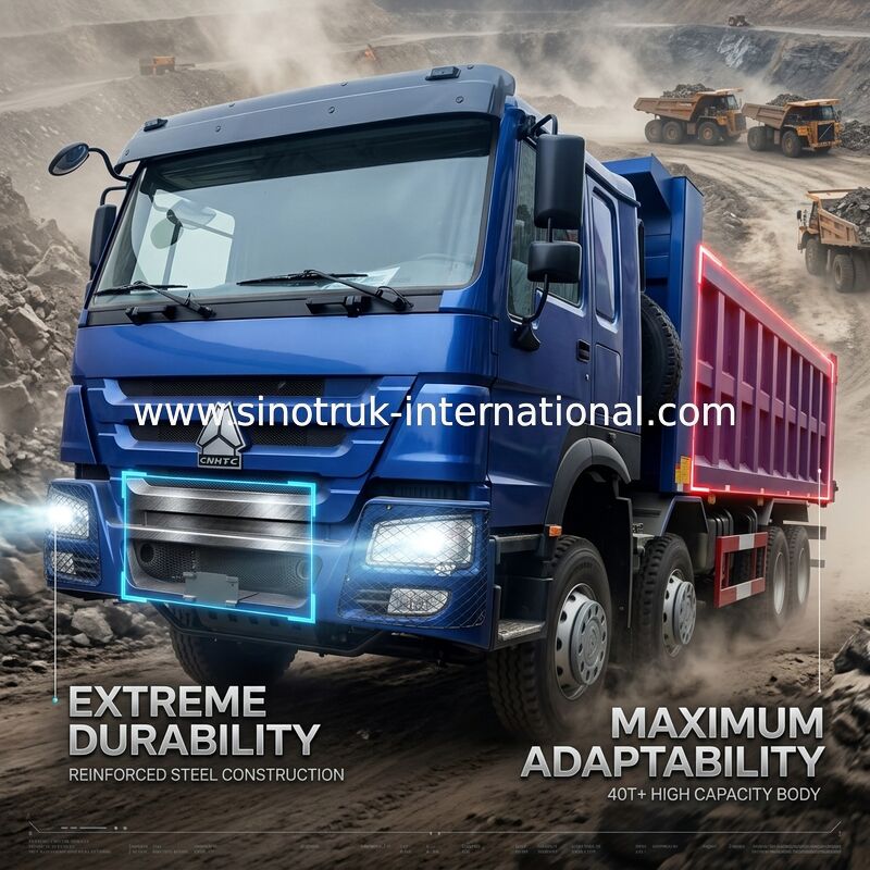 SINOTRUK 푸른 HOWO 400HP 8×4 내보자 덤프트럭 LHD