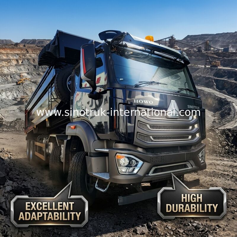 LHD 8×4 10 바퀴 HOWO 내보자 덤프트럭 높은 마력 371HP