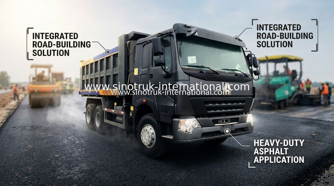 20 CBM 30 - 40 톤 SINOTRUK 덤프 트럭 LHD 371 HP 6X4 정면 드는 체계