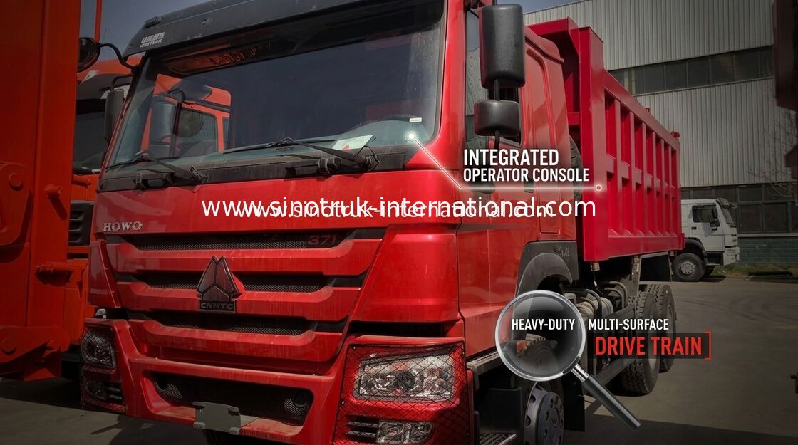 빨간색 SINOTRUK HOWO 6x4 덤프트럭 266HP LHD 종류