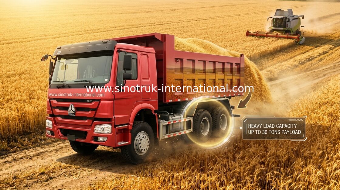 RHD 6X4 구동 장치형 팁 주는 사람 덤프 트럭, Sinotruk Howo 6x4 덤프 트럭