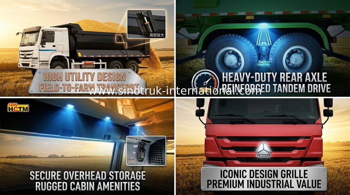 SINOTRUK HOWO 371HP 6X4 U 유형 화물 몸 무거운 덤프 트럭 30-40T 낮은 연료 소모량
