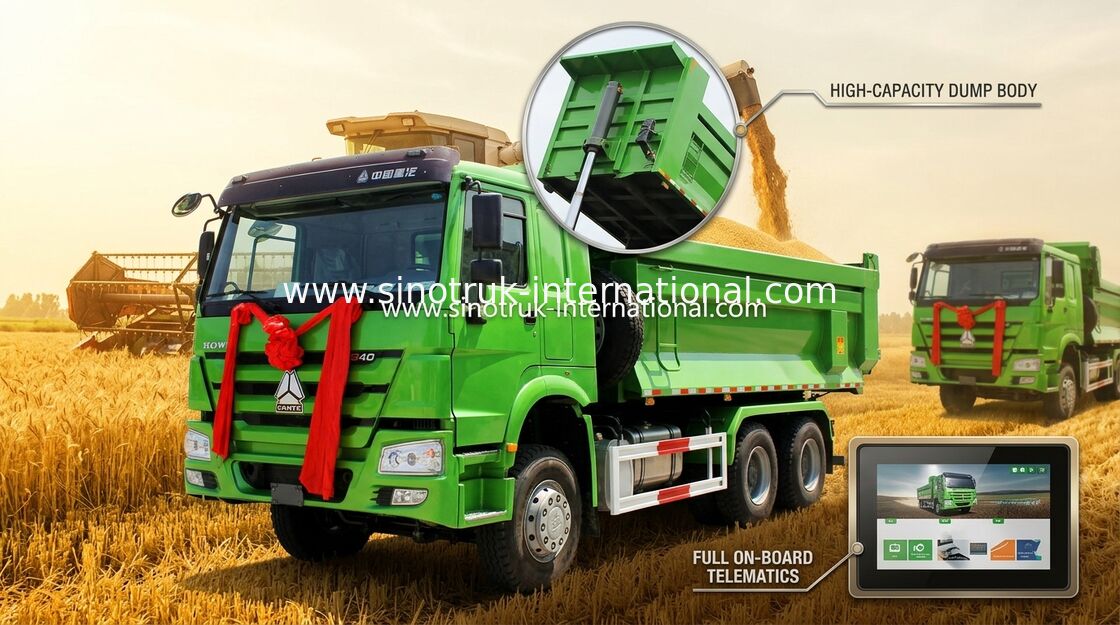 건설물자 팁 주는 사람 덤프 트럭 266 HP - 420 HP 상업적인 덤프 트럭