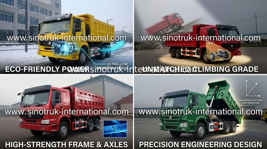 SINOTRUK HOWO 팁 주는 사람 덤프 트럭 10wheels LHD 371HP 25tons 10-25CBM ZZ3257N3847A