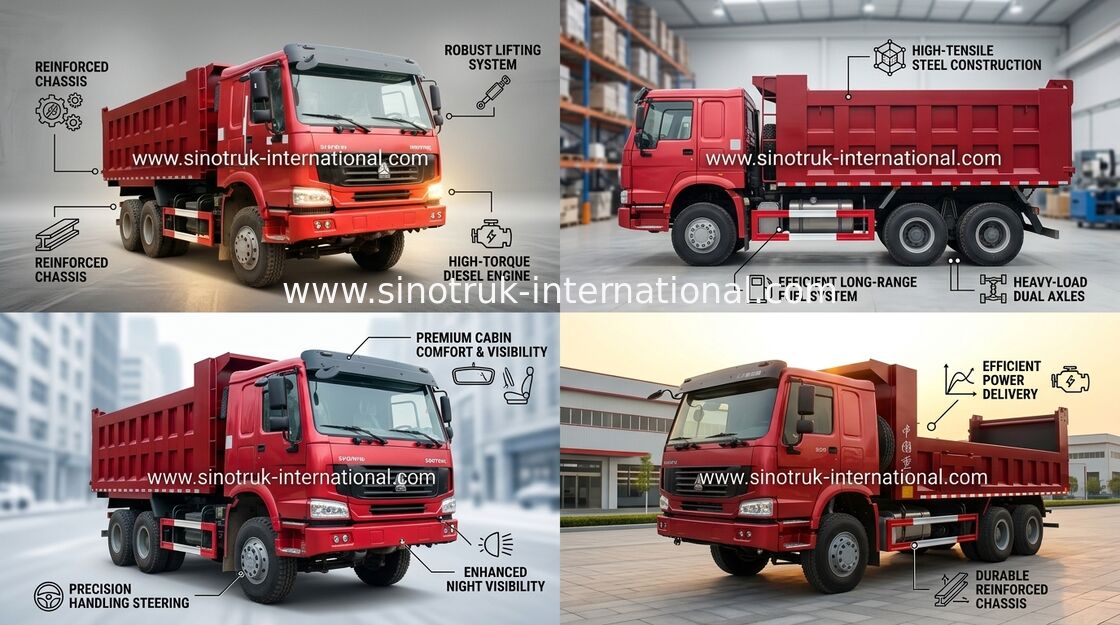 SINOTRUK HOWO 팁 주는 사람 덤프 트럭 6X4 10-25cbm 짐 30tons 상품 ZZ3257N3647A