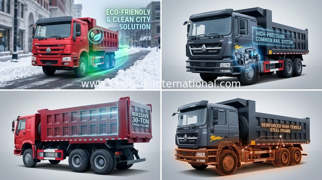 팁 주는 사람 덤프 트럭 SINOTRUK HOWO 10는 371HP 짐 25-40tons 10-25CBM 상품을 선회합니다